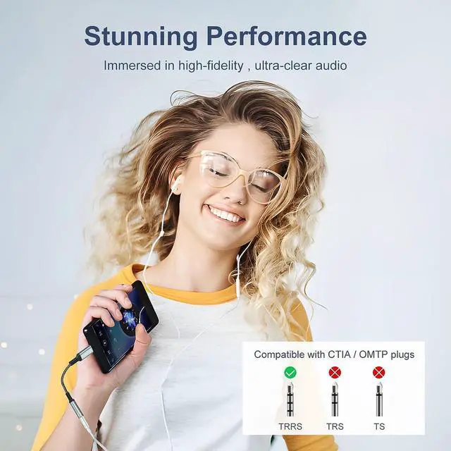 Alt view image 6 of 7 - USB Type C to 3.5mm Female Headphone Jack Adapter (2 Pack) USB C to Aux Audio Dongle Cable Cord Compatible for iPhone 16 Pro Max/15/15 Pro/15 Plus/15 Pro Max iPad Pro  GalaxyS23/S22