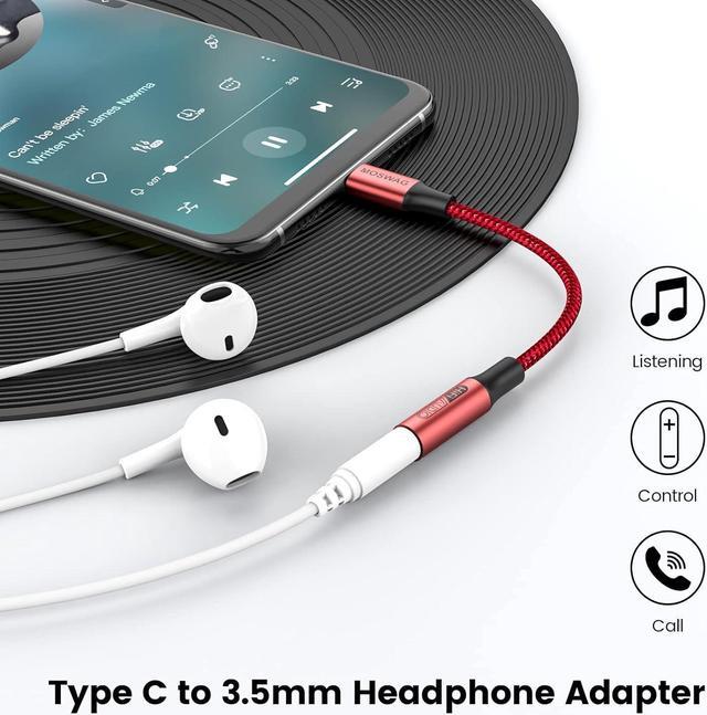 Alt view image 2 of 6 - USB C to 3.5mm Audio Adapter USB C Headphone Adapter for Samsung Galaxy S23 S22 S21 S20 Ultra Note 20 10 S10 S9 Plus Pixel 7 6 5 4 3 2 XL ipad Pro and More