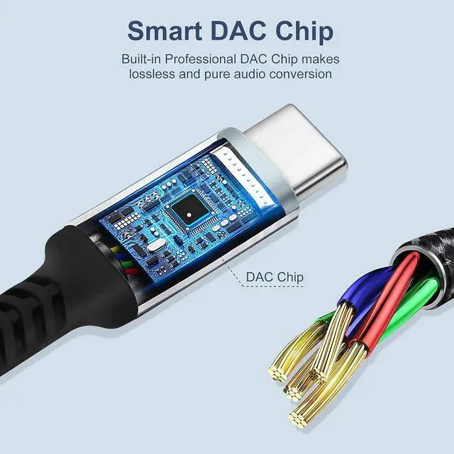 Alt view image 3 of 7 - USB Type C to 3.5mm Female Headphone Jack Adapter (2 Pack) USB C to Aux Audio Dongle Cable Cord Compatible for iPhone 16 Pro Max/15/15 Pro/15 Plus/15 Pro Max iPad Pro  GalaxyS23/S22