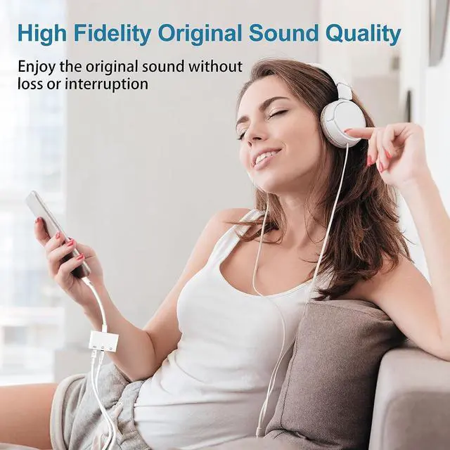 Alt view image 3 of 7 - USB TYPE C to 3.5mm Headphone and Charge Adapter 3-in-1 Type C to Dual Aux Audio Jack and Fast Charging Dongle Cable Compatible with Galaxy S23 Ultra S22 S21 S20 Note 20 iPad Pro Pixel 7 Plug and Play