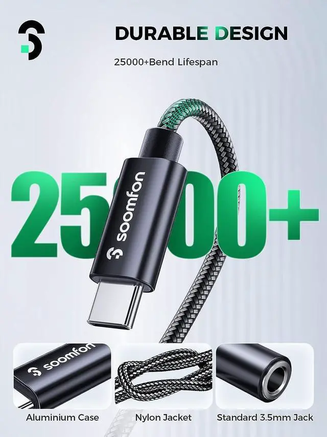 Alt view image 4 of 7 - USB C to 3.5mm Audio Headphone Adapter USB Type C to Aux Female Headphone Jack Adapter Hi-Res DAC Dongle Cable for Samsung Galaxy S21 S20 Ultra Pixel 4 3 2 XL iPad Pro and More Black