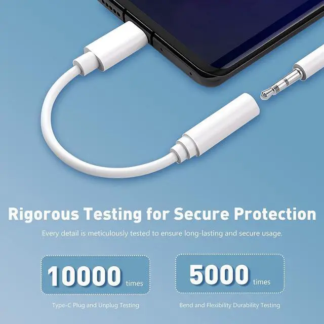 Alt view image 4 of 7 - [5 Packs] USB Type C to 3.5mm Female Headphone Jack Adapter USB C to Aux Audio Dongle Cable Cord Compatible with Galaxy S22 S21 S20 Plus/Ultra Note 10 iPad Pro MacBook Pixel (White)