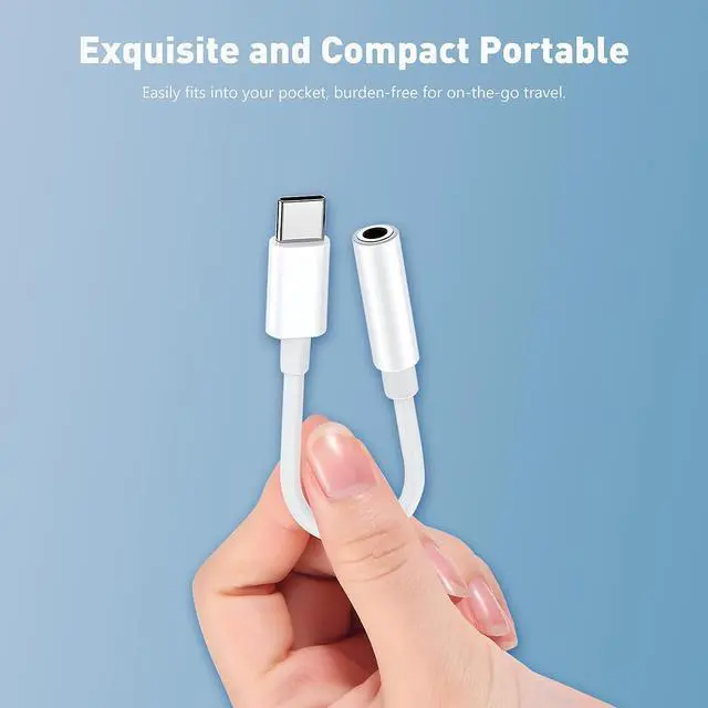 Alt view image 5 of 7 - [5 Packs] USB Type C to 3.5mm Female Headphone Jack Adapter USB C to Aux Audio Dongle Cable Cord Compatible with Galaxy S22 S21 S20 Plus/Ultra Note 10 iPad Pro MacBook Pixel (White)