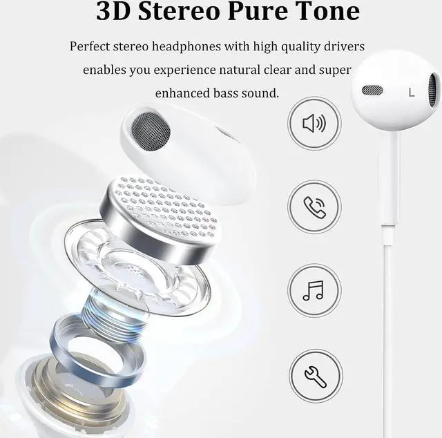 Alt view image 3 of 7 - iPhone Headphones Wired Earbuds with Lightning Connector In-Ear iPhone Earphones Wired Built-in Microphone & Volume Control Noise Isolating Compatible with iPhone 14/13/12/11/SE/X/XS/8/7-All iOS