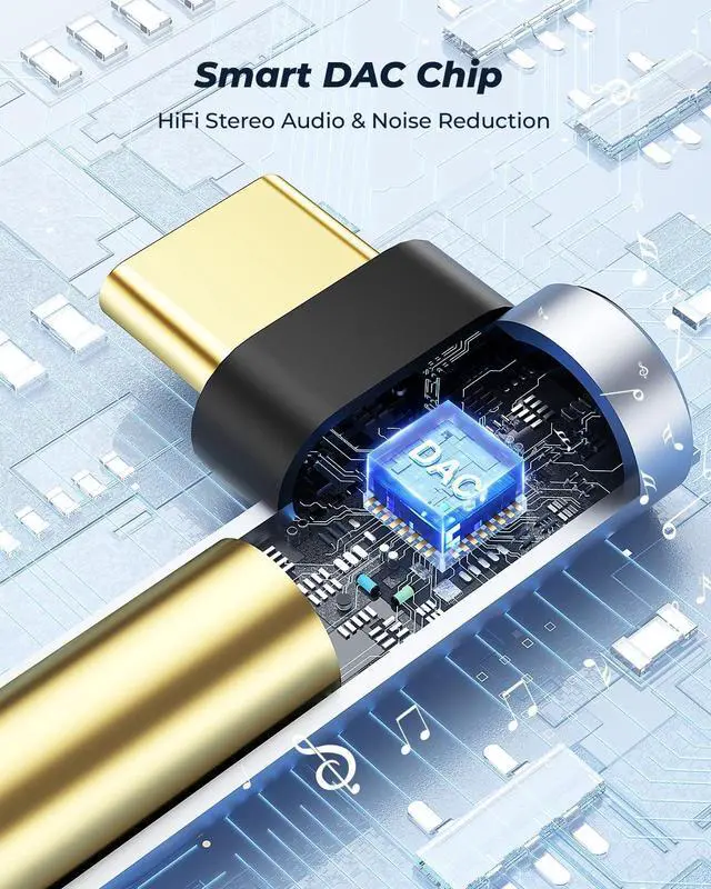 Alt view image 4 of 7 - [2 Pack] USB C To 3.5mm Audio Adapter USB Type C To 3.5mm Female Headphone Jack Dongle Aux Adapter DAC Stereo HiFi Right Angle for iPhone 15 Pro Max/Pro/Plus iPad Pro Air 5 4 Galaxy S24 Ultra/ S23+