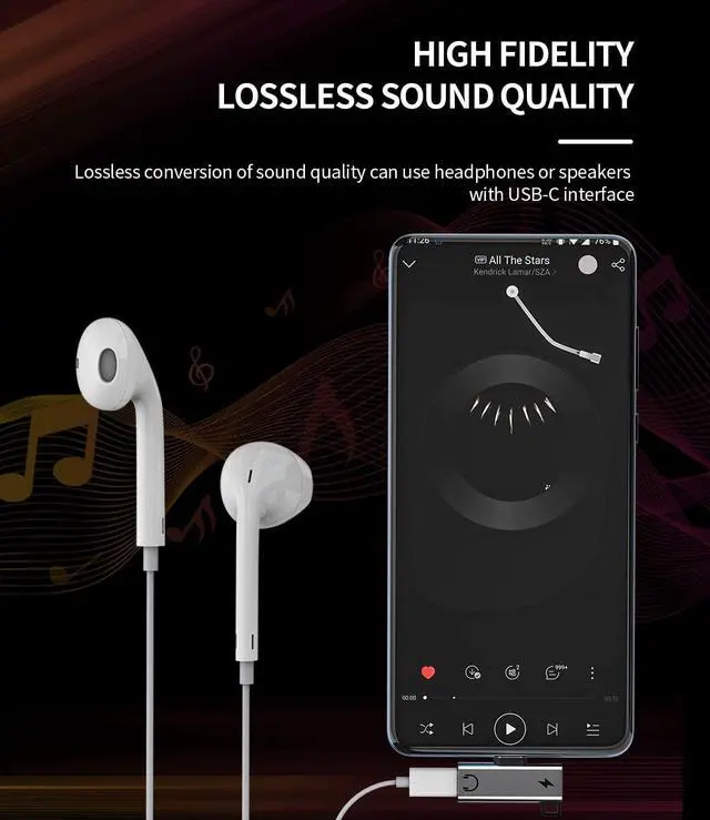Alt view image 5 of 7 - Dual USB C Headphone Adapter Dongle(2in1)DAC Type-c Jack Cable Charger Aux Audio Splitter for Compatible for Samsung Galaxy S21 S22 Note10 Z Flip Ipad Pro Air4 LG Google Pixel Charge Cord Accessories