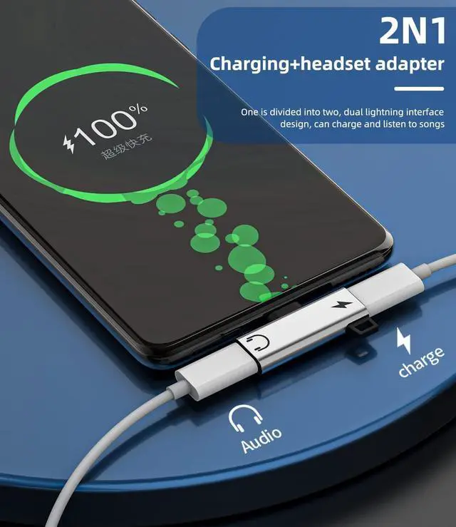 Alt view image 7 of 7 - Dual USB C Headphone Adapter Dongle(2in1)DAC Type-c Jack Cable Charger Aux Audio Splitter for Compatible for Samsung Galaxy S21 S22 Note10 Z Flip Ipad Pro Air4 LG Google Pixel Charge Cord Accessories