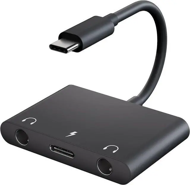 Main image of UWECAN USB C Headphone Adapter,3 in 1 USBC to 3.5mm Dual Headphone Jack Adapter for Stereo,USB-C Audio Adapter with Type-c Fast Charging Port,Headphone Splitter Compatible iPad Pro,Samsung,Google,etc