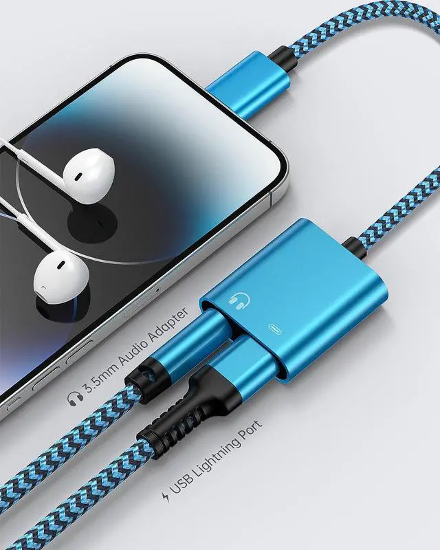 Alt view image 2 of 7 - iPhone Aux Adapter 2 in 1 Dual Lightning to 3.5mm Audio Jack & Charger [Mfi Certified] Dongle Cable Splitter for Apple Converter Compatible with iPhone 14 Pro Max 13 12 11 XR XS X 8 Plus iPad iPod