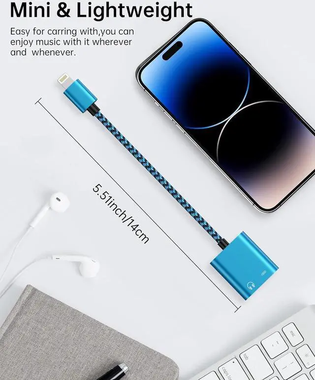 Alt view image 4 of 7 - iPhone Aux Adapter 2 in 1 Dual Lightning to 3.5mm Audio Jack & Charger [Mfi Certified] Dongle Cable Splitter for Apple Converter Compatible with iPhone 14 Pro Max 13 12 11 XR XS X 8 Plus iPad iPod
