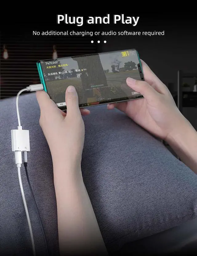 Alt view image 4 of 7 - Headphone Adapter USB Type C to 3.5mm Headphone and Charger Adapter Compatible with Pixel 5 4 3 XL Galaxy S22 S21 S20 S20+ Note 20 Ipad Pro MacBook