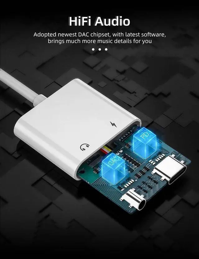 Alt view image 3 of 7 - Headphone Adapter USB Type C to 3.5mm Headphone and Charger Adapter Compatible with Pixel 5 4 3 XL Galaxy S22 S21 S20 S20+ Note 20 Ipad Pro MacBook