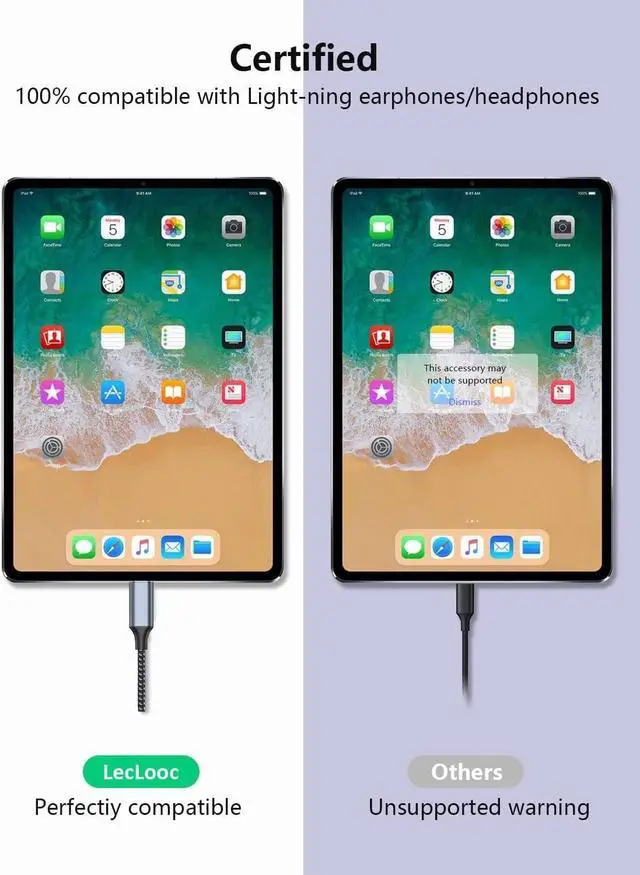 Alt view image 7 of 7 - USB C to Lightning Audio Adapter Cable USB Type C Male to Lightning HiFi Audio Female Headphones Converter Fit with iPhone 15 iPad Pro/Air MacBook Galaxy S23 S22 Pixel 7 6 (Not for Charge&Data)