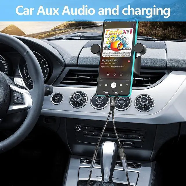 Alt view image 7 of 7 - 2 in 1 USB C to 3.5mm Headphone and Charger Adapter-USB C to 3.5 Headphone Jack Adapter USB C PD 3.0 Quick Charging Port 60W Fast Charge Cable compatible for sam-sung Galaxy S23 S23+ S23 Ultra