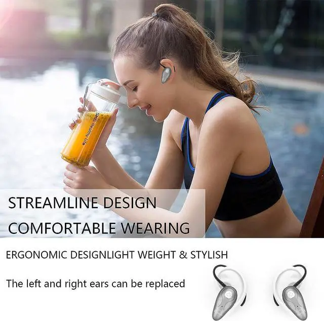 Alt view image 5 of 7 - Bluetooth Headset V5.0 Ultralight Wireless Headphone Cell Phone Earpiece with Mic Headsetcase Volume Control Handsfree Earbud for iPhone Android Samsung Smartphone