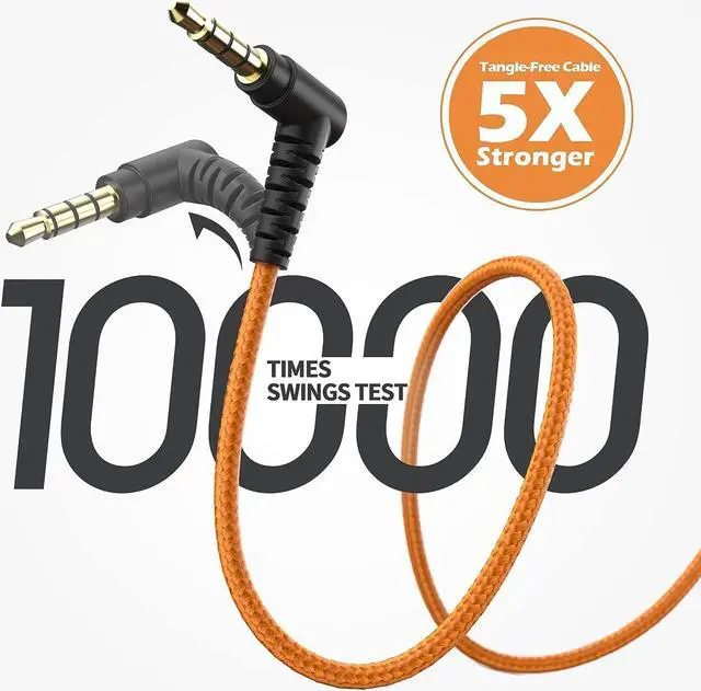 Alt view image 6 of 6 - AILIHEN Kids Headphones, I35 On-Ear Headphones for School, Safe Volume 93dB, HD Mic Stereo Headphone for Kid Girls Boys, Foldable 3.5mm Wired for Chromebook, Laptop, Computer, Tablet (Black Orange)