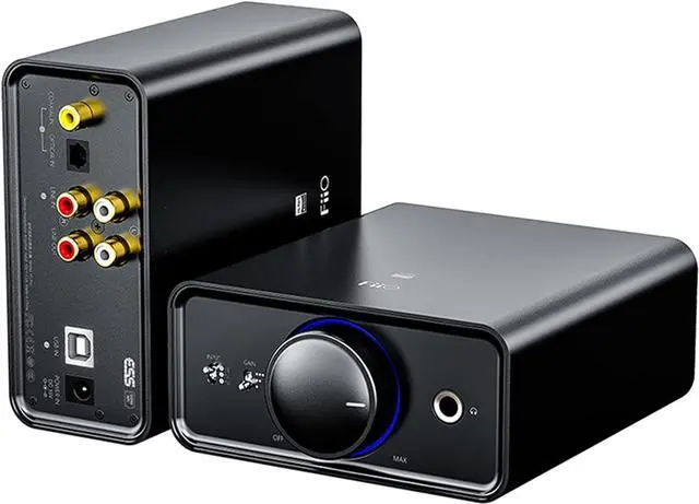Main image of K5Pro ESS Amplifier Headphone Amps Stereo High Resolution Portable Desktop DAC 768K/32Bit and Native DSD512 for Home Audio/PC 6.35mm Headphone Out/RCA Line-Out/Coaxial/Optical Inputs (Black)