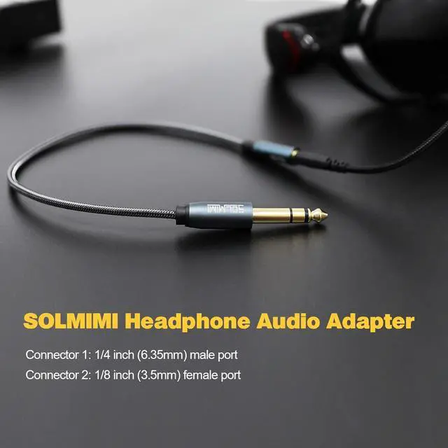 Alt view image 6 of 6 - 1/4 to 3.5mm Headphone Adapter 1/4 to 1/8 6.35mm Male to 3.5mm Female TRS Stereo Audio Adapter Cable for Headphone Mixer Guitar Piano Keyboard Amplifier Speaker and More - 1 Feet