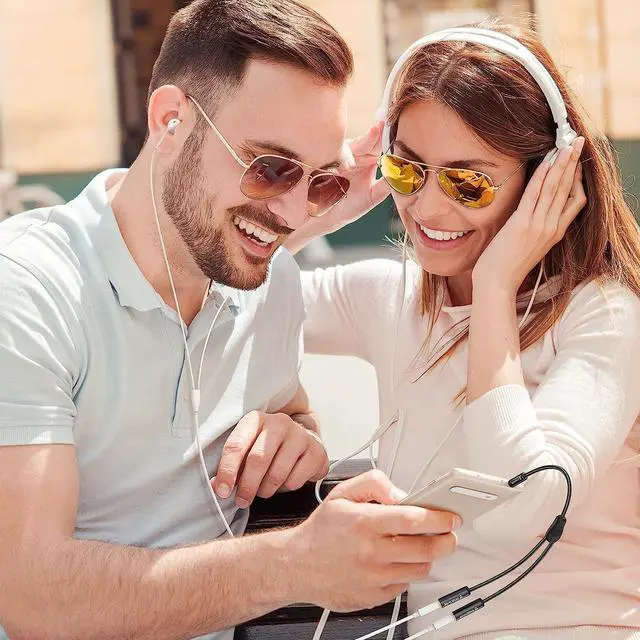 Alt view image 3 of 7 - Syncwire Headphone Splitter Nylon-Braided Extension Cable Audio Stereo Y Splitter (Hi-Fi Sound) 3.5mm Male To 2 Ports 3.5mm Female Headset Splitter for Phone PS4 Switch Tablets & More