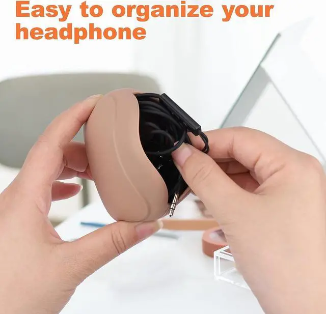 Alt view image 2 of 7 - 4 PCS Headphone Organizer and Silicone Cable Ties, Silicone Pouch | for Storing Earbuds/USB Flash Drive/Keys/Mini Lipstick Cord Winder Holder Keeper Manager Management for Home or Workplace