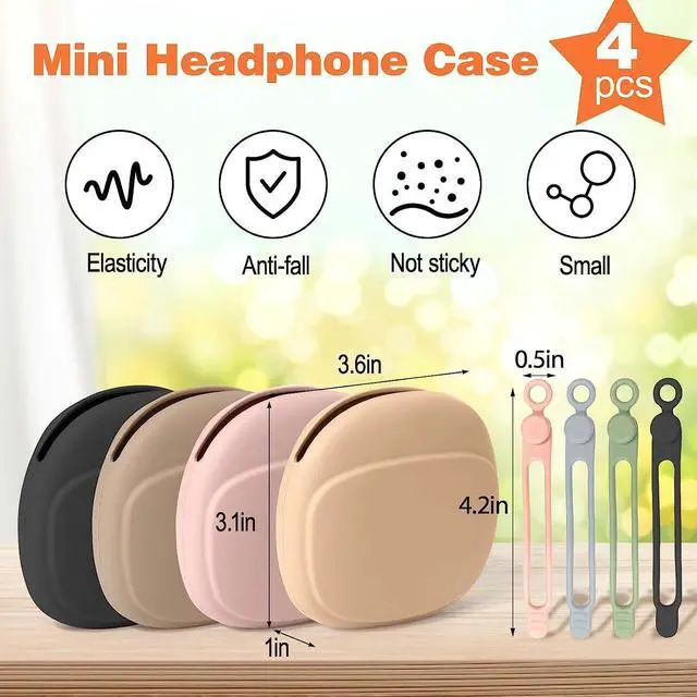 Alt view image 6 of 7 - 4 PCS Headphone Organizer and Silicone Cable Ties, Silicone Pouch | for Storing Earbuds/USB Flash Drive/Keys/Mini Lipstick Cord Winder Holder Keeper Manager Management for Home or Workplace