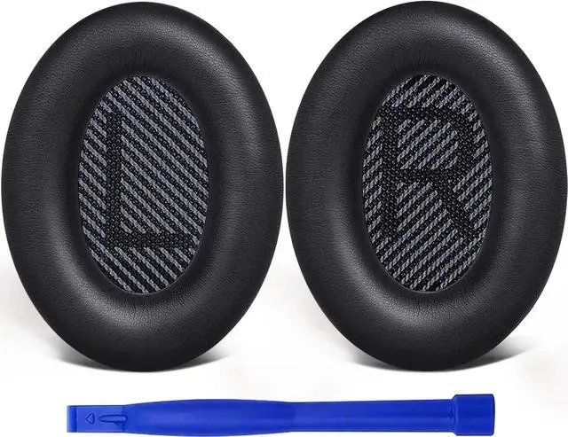 Main image of Replacement Earpads Cushions for  QuietComfort 35 (QC35) & Quiet Comfort 35 II (QC35 ii) Headphones Ear Pads with Softer Leather Noise Isolation Foam Added Thickness (Black)