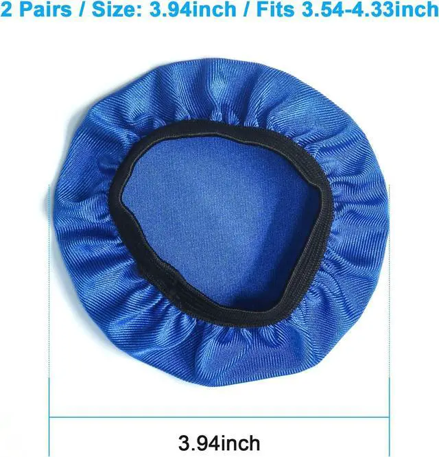 Alt view image 2 of 7 - Headphone Covers 2 Pairs Washable Flex Headset Earpad Cloth Cover for Gym Training Aviation Racing Gaming Wireless Wired Over The Ear Headphones (Fit 3.5 - 4.3 Blue Color)