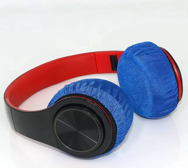 Alt view image 7 of 7 - Headphone Covers 2 Pairs Washable Flex Headset Earpad Cloth Cover for Gym Training Aviation Racing Gaming Wireless Wired Over The Ear Headphones (Fit 3.5 - 4.3 Blue Color)
