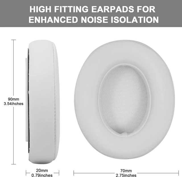 Alt view image 3 of 7 - Replacement Ear Pads Cushions Compatible with Studio 3.0/2.0 Headphone Ear Covers with High Density Memory Foam Soft Leather Adaptive Noise Cancelling Headphones Replacement Earpads