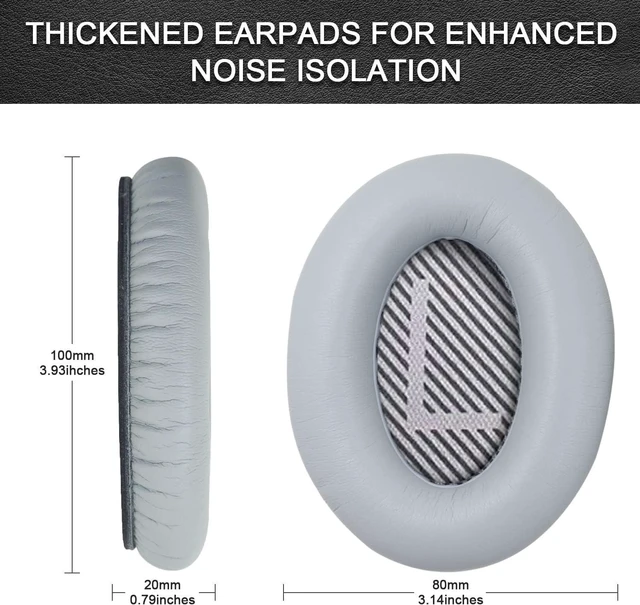 Alt view image 3 of 7 - Replacement Ear Pads for QuietComfort 35 35 II 15 25(qc 35 25 15/QC35 ii) Headphone Ear Covers High Density Memory Cotton Soft Leather Adaptive Noise Isolation Headphones Pads Cushions