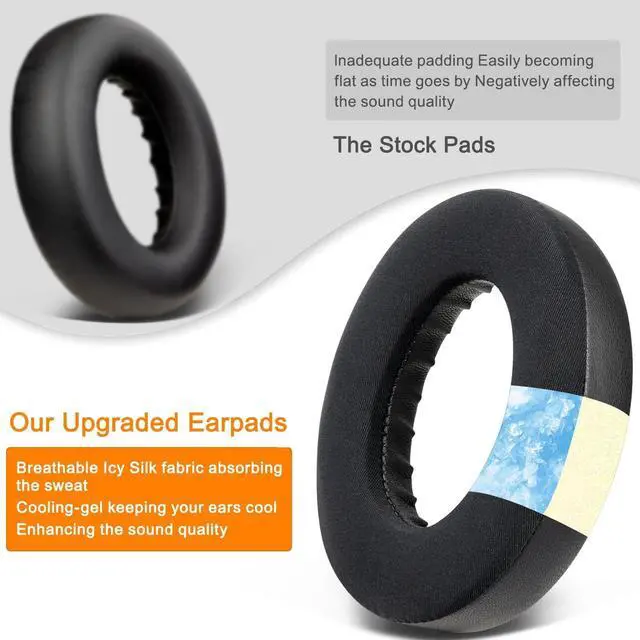 Alt view image 6 of 7 - Cooling Gel Replacement Earpads for  700 (NC700) Wireless Headphones Ear Pads Cushions with Ice Silk Fabric High-Density Noise Cancelling Foam Added Thickness - Black