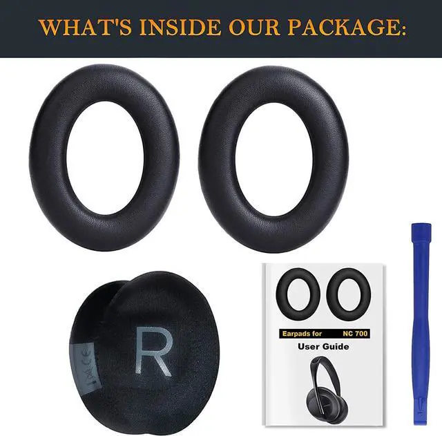 Alt view image 7 of 7 - Protein Leather Replacement Earpads for  700 (NC700) Wireless Headphones Ear Pads Cushions with Softer Protein Leather High-Density Noise Cancelling Foam Added Thickness - Black