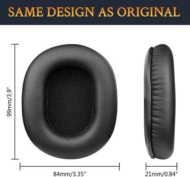 Alt view image 7 of 7 - Earpads Replacement for Audio Technica ATH M50X M50XBT M50RD M40X M30X M20X MSR7 SX1 Monitor Headphones Ear Pads Cushions with Softer Protein Leather High-Density Foam - Black
