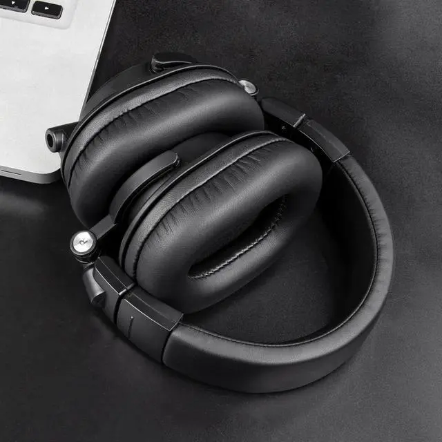 Alt view image 3 of 7 - Earpads Replacement for Audio Technica ATH M50X M50XBT M50RD M40X M30X M20X MSR7 SX1 Monitor Headphones Ear Pads Cushions with Softer Protein Leather High-Density Foam - Black