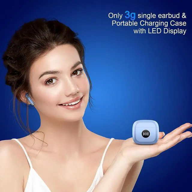 Alt view image 5 of 7 - Jxrev Wireless Earbuds, Bluetooth 5.4 Headphones 6D Stereo, in Ear Earphones with ENC Noise Cancelling Mics, 40H Playback with Dual LED Display, IP7 Waterproof Ear Buds with Fast Charging Mini Case