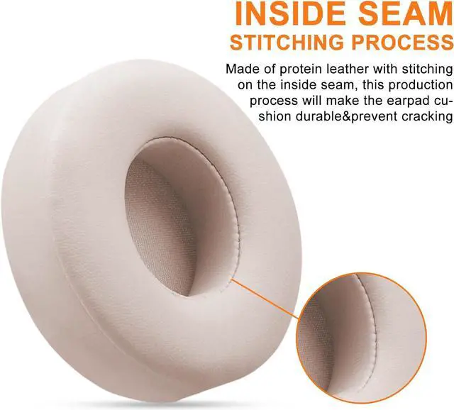 Alt view image 4 of 7 - Ear Pads Replacement for Beats Solo 3 - GVOEARS Earpad Cushions Covers for Solo 2 Solo 3 Wired Wireless ON-Ear Headphones with Noise Isolation Memory Foam Protein Leather (Light Pink)