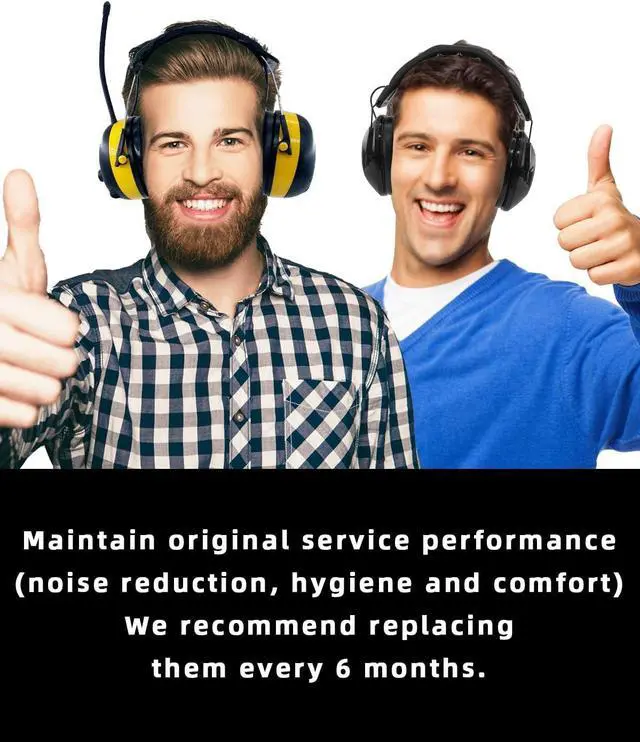 Alt view image 2 of 7 - FEP01-1Pair Replacement Foam Ear Pads (Upgraded) for 3M WorkTunes Connect(90543 90544 90542 90541) ZOHAN EM042 Radio Headphone 037 Bluetooth Hearing Protection