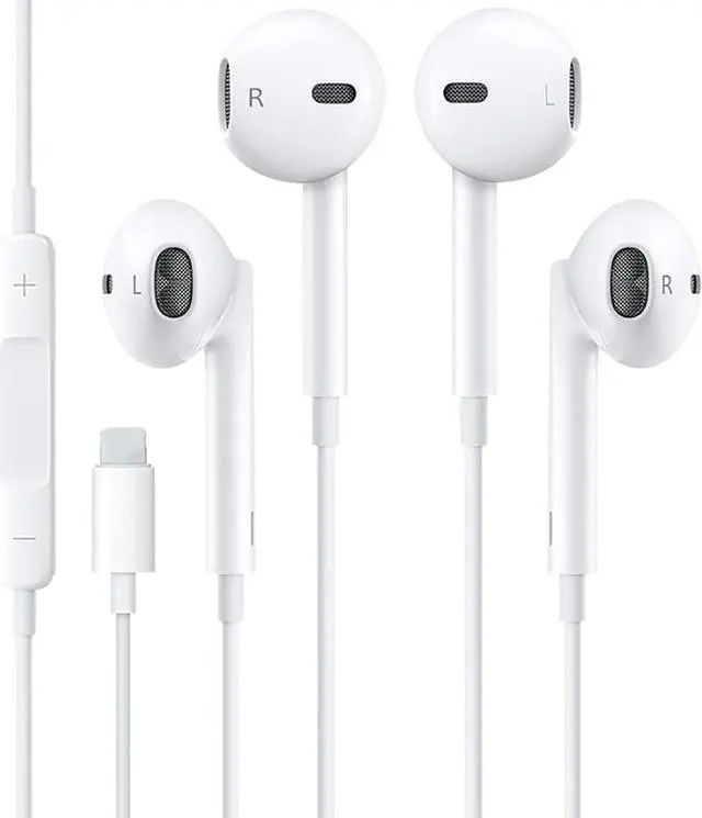Main image of 2 Pack Earbuds Headphones Wired Earphones with Microphone and Volume Control Compatible with iPhone 14/13/12 Pro Max/Xs Max/XR/X/8/7 Plus