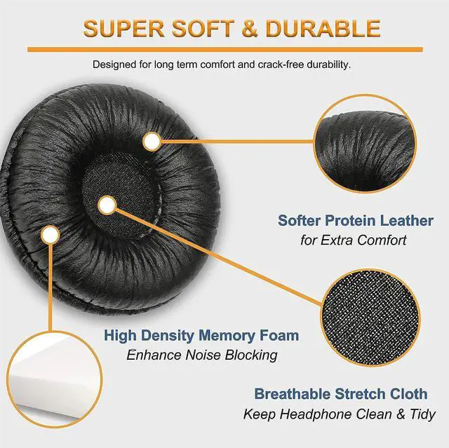 Alt view image 5 of 7 - Ear Cushions for  Headphone Replacement Ear Pads Compatible with  MDR-ZX110 ZX110NC ZX100 WH-CH500 CH520 CH510 V150 V250 V200 JBL Tune 510BT 500BT 450BT 660NC 600BTNC Headsets 70MM (2 Pack)
