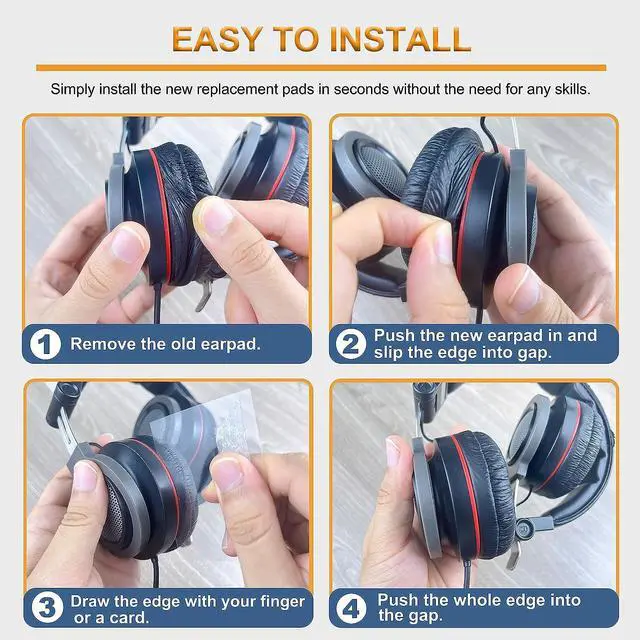 Alt view image 4 of 7 - Ear Cushions for  Headphone Replacement Ear Pads Compatible with  MDR-ZX110 ZX110NC ZX100 WH-CH500 CH520 CH510 V150 V250 V200 JBL Tune 510BT 500BT 450BT 660NC 600BTNC Headsets 70MM (2 Pack)