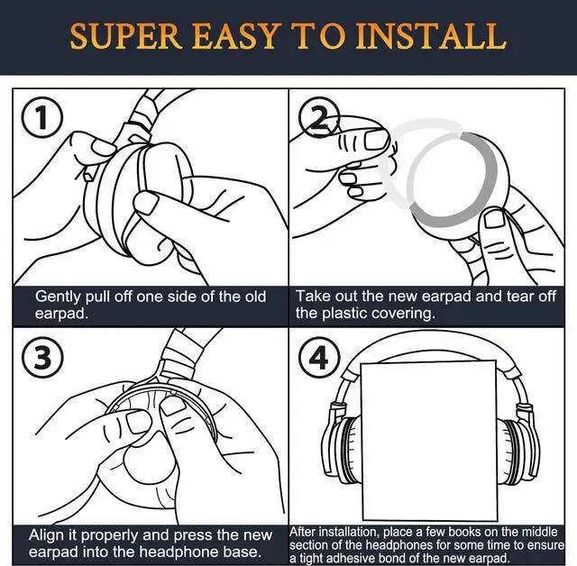 Alt view image 6 of 7 - Professional Earpads Cushions Replacement for Cowin (Silensys) E7/E7 Pro Headphones (Do Not Fit SE7) Ear Pads with Soft Protein Leather Noise Isolation Foam - Black