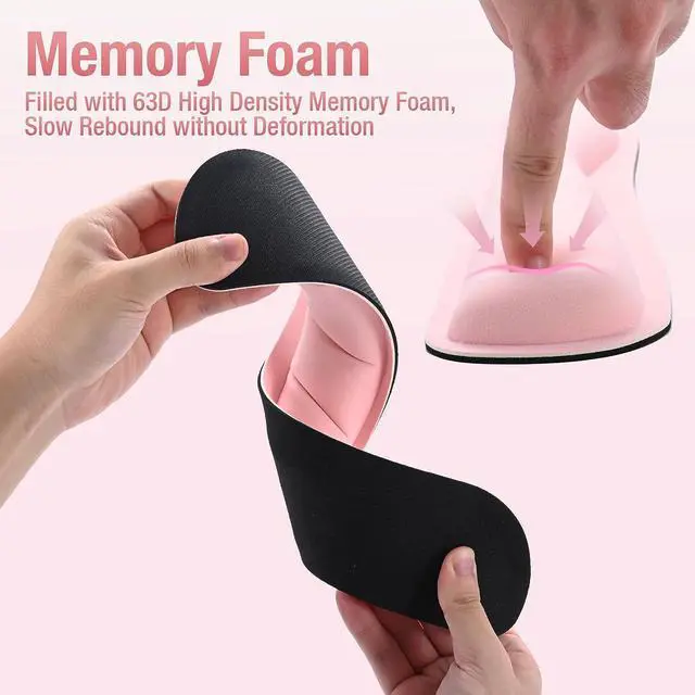 Alt view image 4 of 7 - Keyboard Wrist Rest for Computer Keyboard Ergonomic Wrist Pad for Keyboard Memory Foam Palm Rest Desk Keyboard Wrist Support Typing Home Office Accessories (Pink)