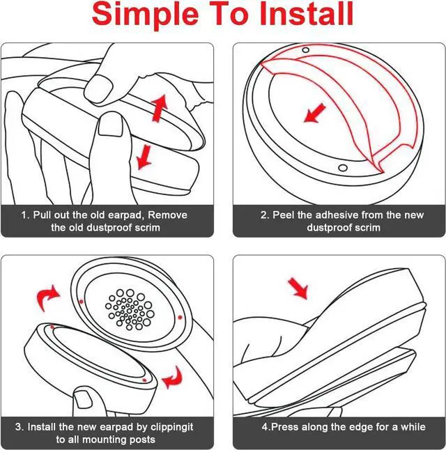 Alt view image 5 of 7 - Replacement Ear Pads for Beats Solo 2 and Solo 3 by Headphone Ear Covers with High Density Memory Foam Soft Leather Adaptive Noise Cancelling Headphones Replacement Earpads Cushions