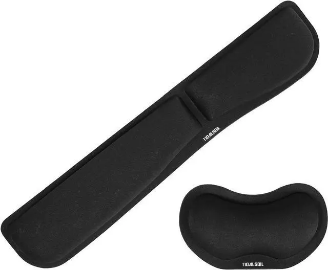 Main image of Wrist Rest for Computer Keyboard and Mouse - Ergonomic Memory Foam Mousepad Rests with Non-Slip Base for Office Gaming Computer - Pain Relief & Carpal Tunnel Support Black 2-Piece Desk Accessories