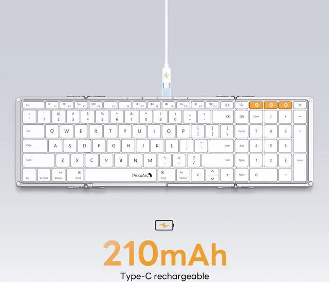 Alt view image 5 of 7 - Foldable Bluetooth Keyboard for iPad (iOS/Mac OS), ProtoArc XK01-A Folding Wireless Keyboard with Number Pad, Full Travel Keyboard for Macbook, iMac, iPad 10.2, iPad Pro 12.9/11, iPad Air/Mini, iPhone