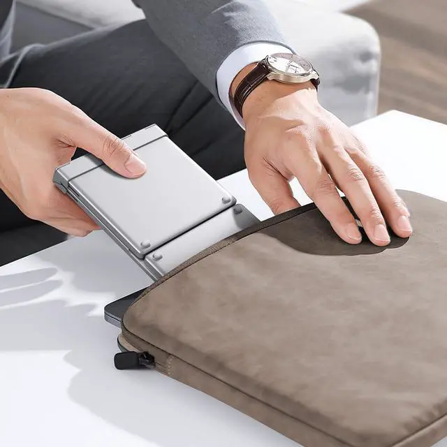 Alt view image 6 of 7 - Foldable Bluetooth Keyboard for iPad (iOS/Mac OS), ProtoArc XK01-A Folding Wireless Keyboard with Number Pad, Full Travel Keyboard for Macbook, iMac, iPad 10.2, iPad Pro 12.9/11, iPad Air/Mini, iPhone