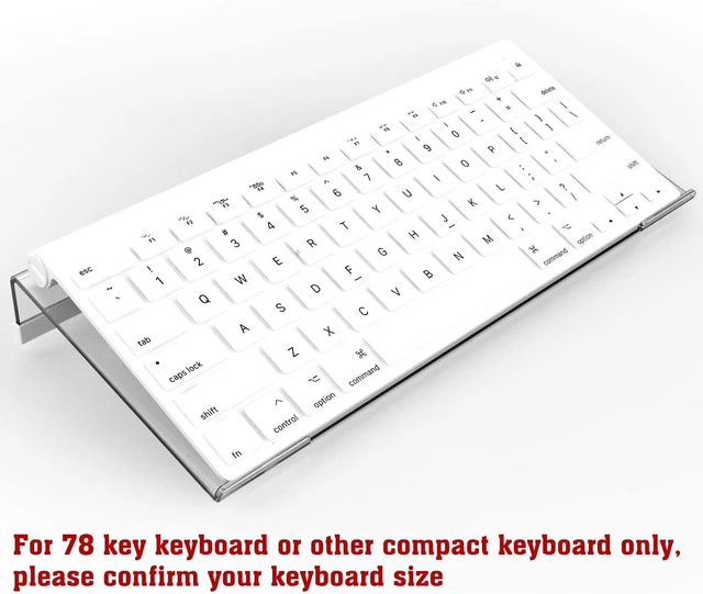 Alt view image 3 of 7 - KOTEMON Mini Computer Keyboard Stand-11.8'' x 5.1''-Small Computer Keyboard Tray Acrylic Keyboard Holder for 78 Keys Universal Compact Keyboard, with White Silicone Strip, Clear