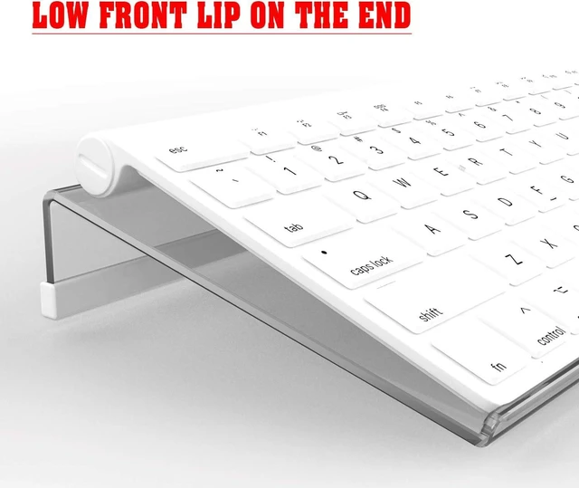 Alt view image 4 of 7 - KOTEMON Mini Computer Keyboard Stand-11.8'' x 5.1''-Small Computer Keyboard Tray Acrylic Keyboard Holder for 78 Keys Universal Compact Keyboard, with White Silicone Strip, Clear