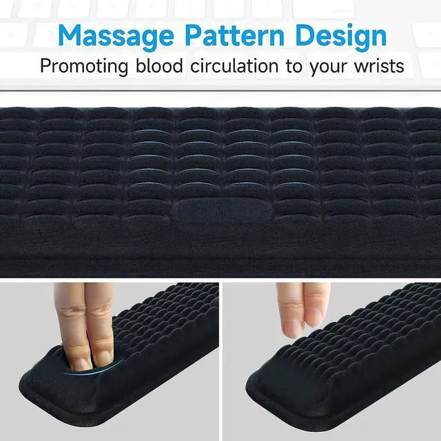 Alt view image 2 of 7 - Keyboard Wrist Rest Soft Memory Foam Wrist Support for Keyboard Keyboard Pad for Hand and Wrist Pain Relief Keyboard Wrist Pad for Long Hours of Work Gaming StudyingClassic Black