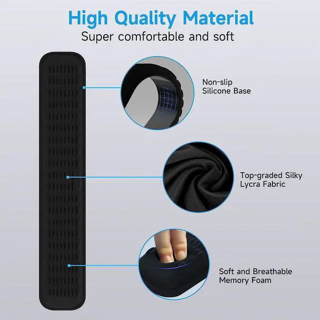 Alt view image 4 of 7 - Keyboard Wrist Rest Soft Memory Foam Wrist Support for Keyboard Keyboard Pad for Hand and Wrist Pain Relief Keyboard Wrist Pad for Long Hours of Work Gaming StudyingClassic Black
